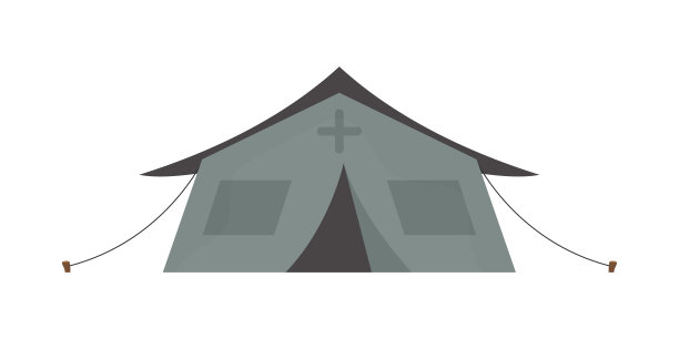 大的深绿色帐篷。孤立。矢量插图。图片下载