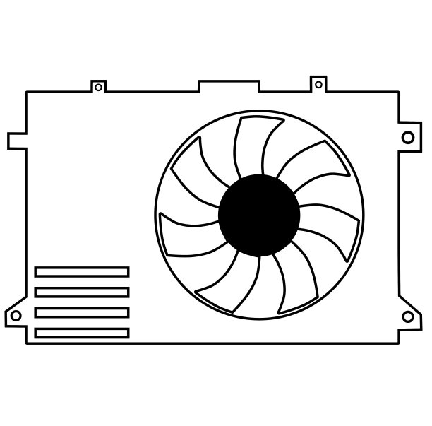 汽车散热器和风扇外壳标志矢量图片下载