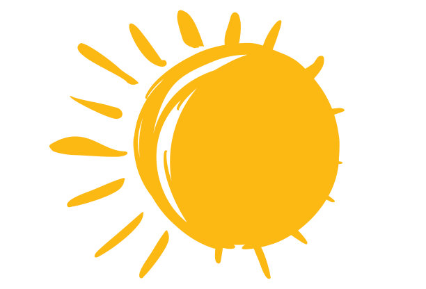太阳。黄色图标白色背景。矢量图图片下载