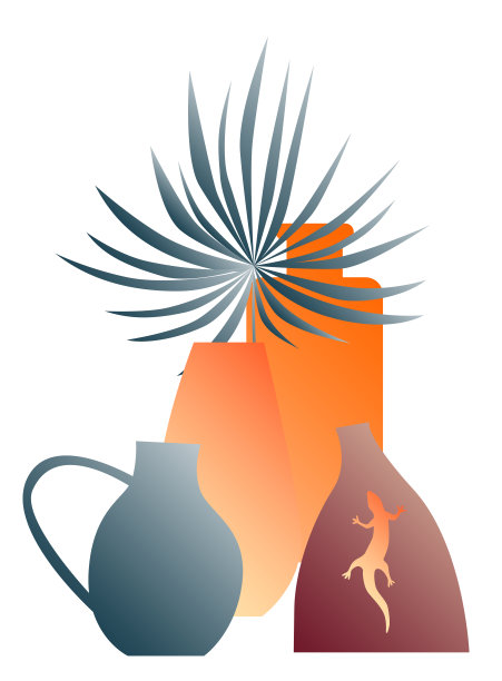 渐变纹理花瓶剪影极简复古简单图标图案背景设计图片下载