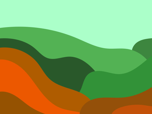 极简风格的自然景观。平原和山脉，田野和草地。波西米亚装饰版画，海报和室内设计。中世纪现代装饰。矢量图图片下载