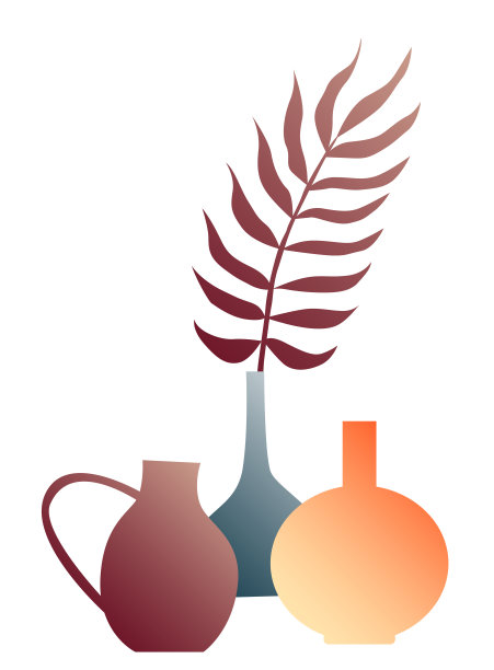 渐变纹理花瓶剪影极简复古简单图标图案背景设计图片下载