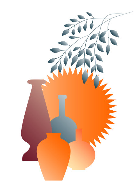 渐变纹理花瓶剪影极简复古简单图标图案背景设计图片下载