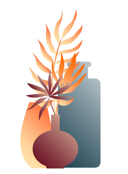 渐变纹理花瓶剪影极简复古简单图标图案背景设计图片下载