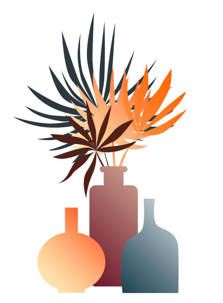 渐变纹理花瓶剪影极简复古简单图标图案背景设计图片下载