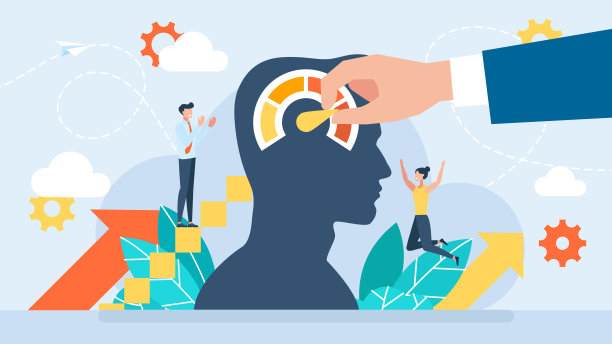 的思维速度。人类大脑的快速工作。个性发展，业务成长进化。教育、上课、培训。最大负载。平面设计。矢量插图。图片下载