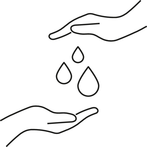 礼物、慈善、奉献理念。轮廓单色符号绘制在平面风格。适用于文章、广告、书籍等。线图标之间的水滴伸出双手图片下载