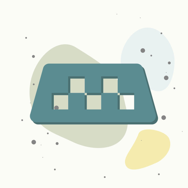 出租车checkers矢量图标在多色背景。图片下载