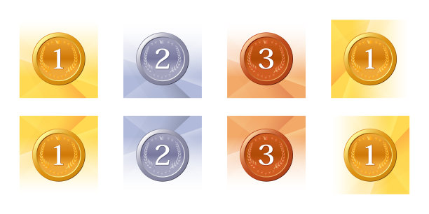 排名第一冠桂冠矢量图标插图白色背景图片下载