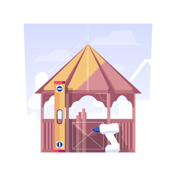 花园凉亭建筑孤立概念图片下载