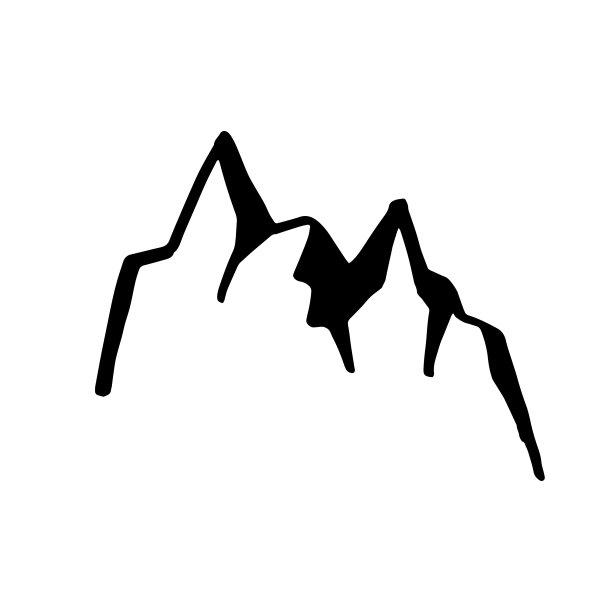 黑山剪影手绘涂鸦图片下载