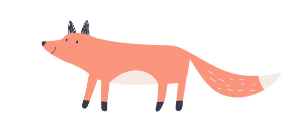 可爱的小狐狸在斯堪的纳维亚风格快乐有趣图片下载