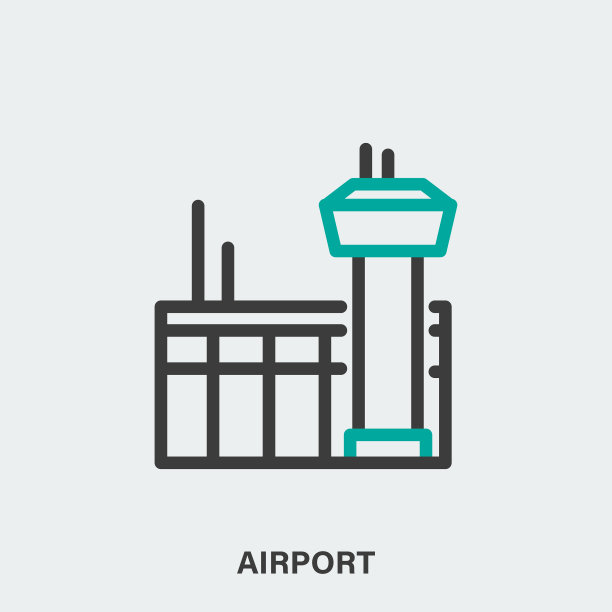 线性隔离机场建筑两色图片下载