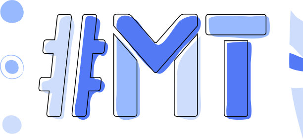 Mt标签隔离曲线涂鸦字母蓝色图片下载