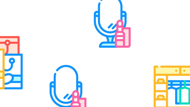 造型师配件无缝图案图片下载