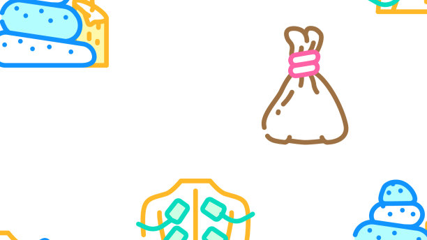 按摩配件和治疗图标集图片下载