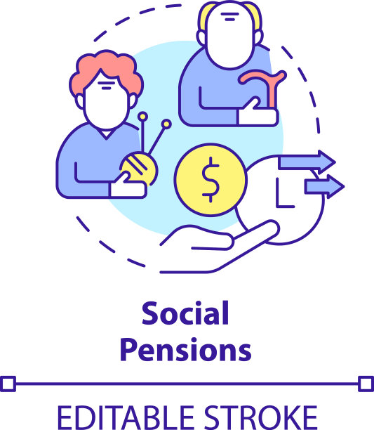 社会养老金概念图标图片下载