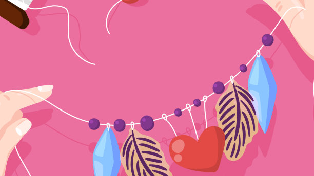 手工珠项链组合图片下载