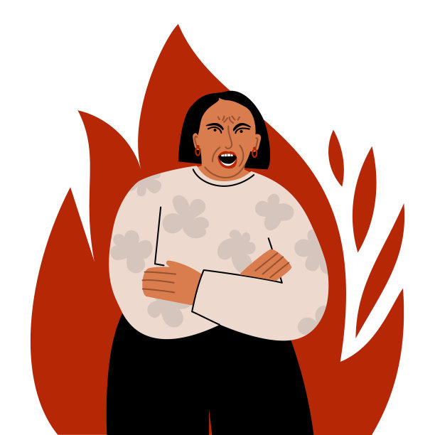 一个愤怒的大喊大叫的女人的角色表达图片下载