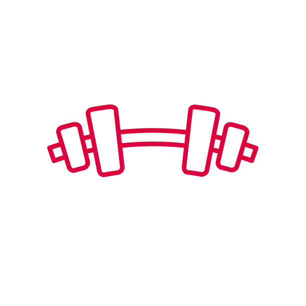 白色背景的杠铃图标图片下载