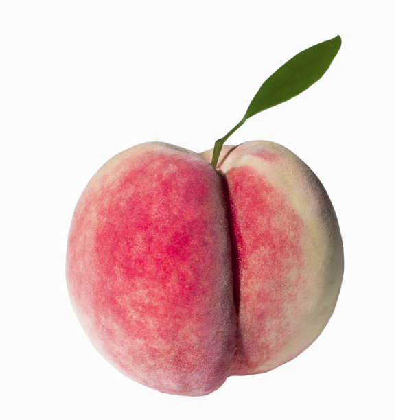 桃孤立在白色背景的特写。图片下载