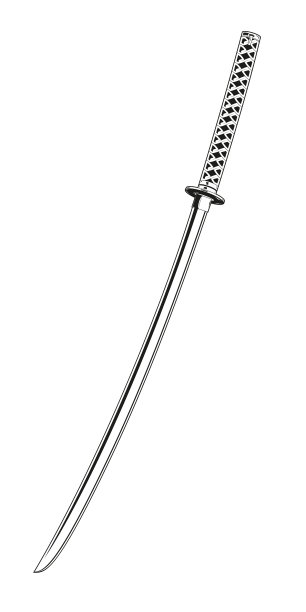 复古的单色日本剑图片下载