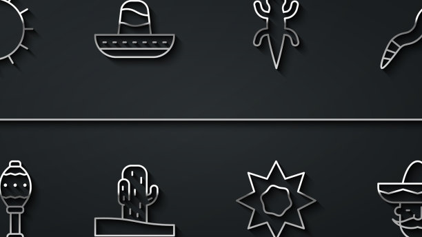 Set line太阳马拉卡斯蛇仙人掌墨西哥图片下载