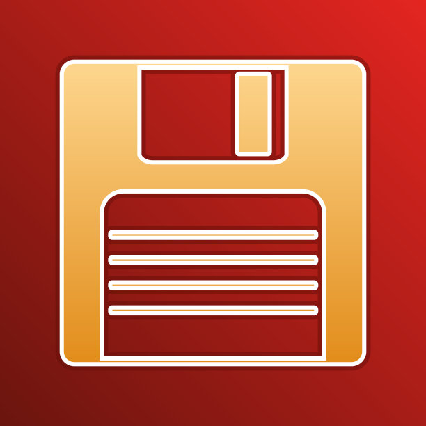 软盘标志用金色渐变图标图片下载