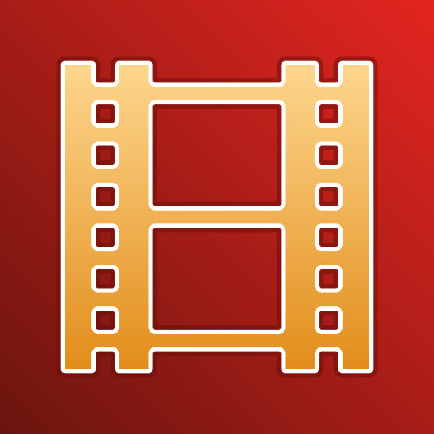 胶片卷标金色渐变图标与图片下载