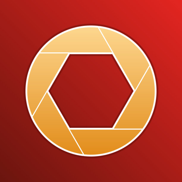 照片标志金色渐变图标与轮廓图片下载