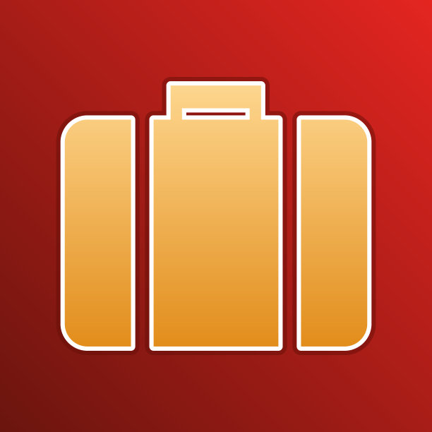 公文包标志金色渐变图标与图片下载