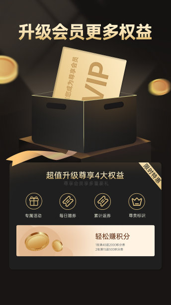 黑金会员手机海报图片下载