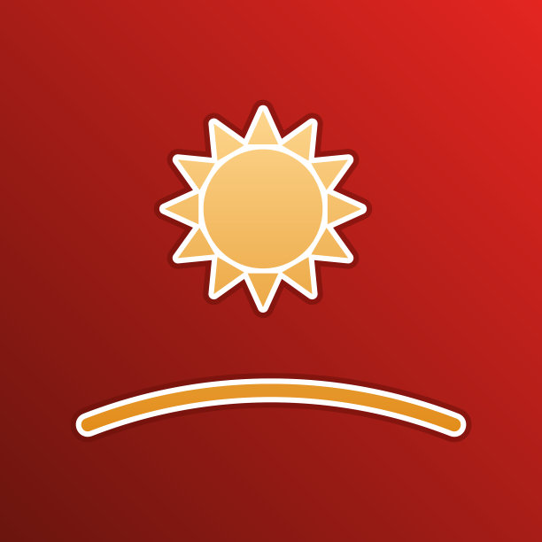 日出和日落图标金色渐变图标图片下载