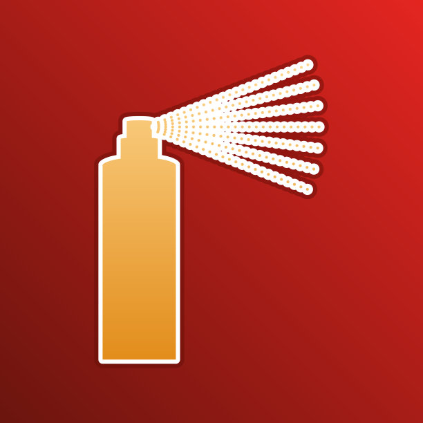 瓶子喷雾器标志金色渐变图标图片下载