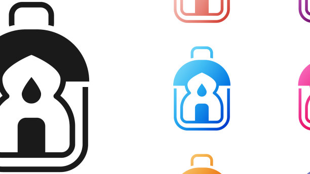 黑色斋月卡里姆灯笼图标孤立图片下载