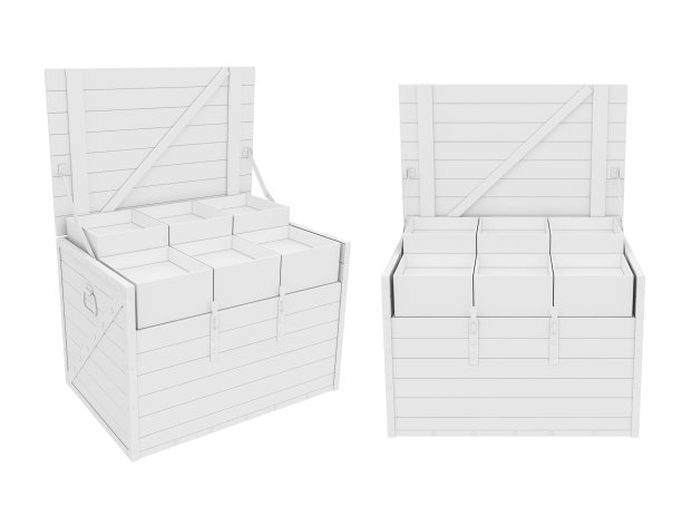 在白色背景上孤立的白色支架，3D渲染图片下载