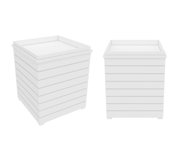 在白色背景上孤立的白色支架，3D渲染图片下载