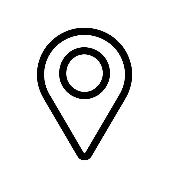 黑色线条定位图标图片下载