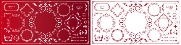 时尚的框架。设计模板。一副华丽的额头。图片下载