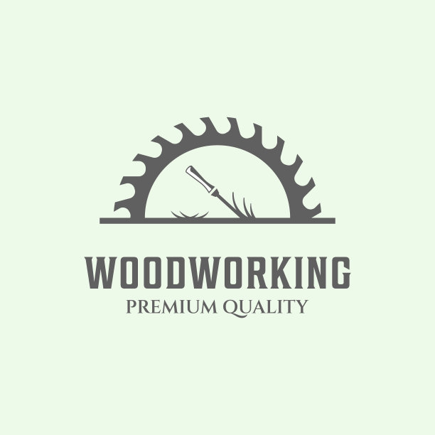 凿木工作复古图标标志极简主义图片下载