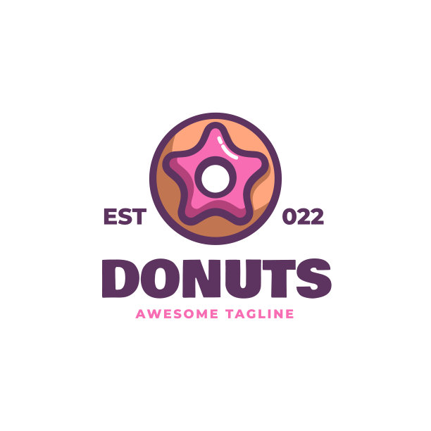 标志甜甜圈简约的吉祥物风格图片下载