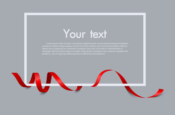 蓝色缎带模板元素的框架和边框图片下载