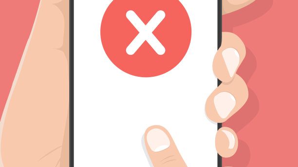 平面设计风格的人手握式智能手机图片下载