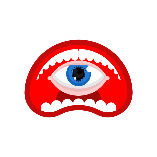 眼睛里面张开嘴，孤立嘴用眼球图片下载