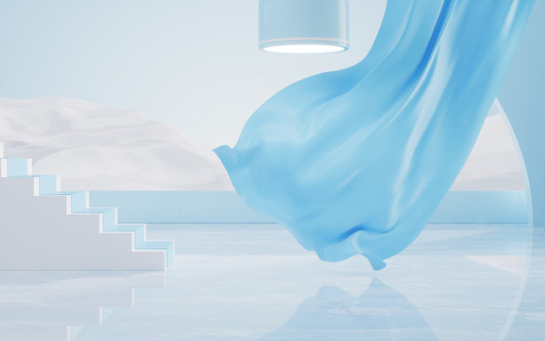 流动波布，3d渲染。图片下载