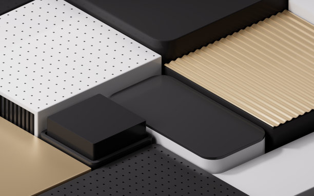 空的几何立方体舞台，3d渲染。图片下载