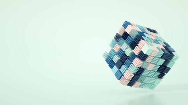 抽象背景几何形状的立方体图片下载