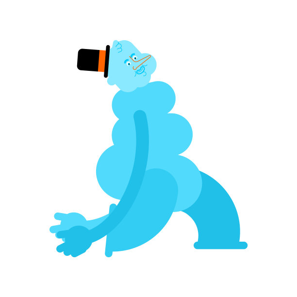 行走卡通雪人圣诞节和新年图片下载