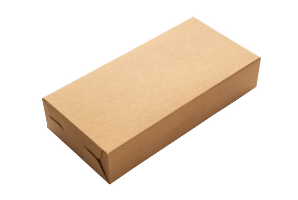 模拟棕色盒子孤立在白色背景图片下载