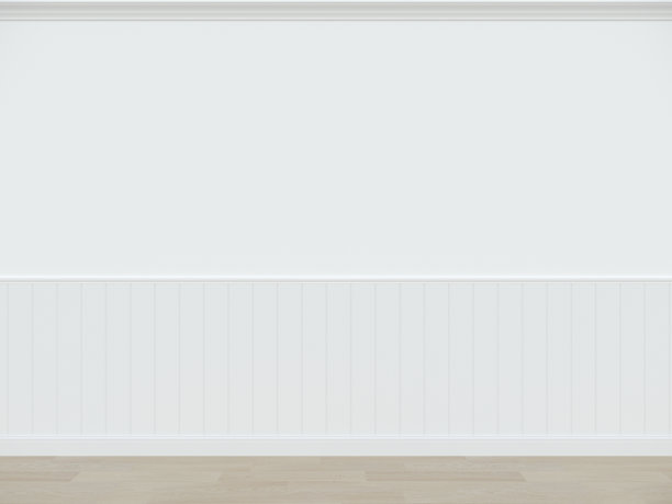 白墙配木地板，3d渲染空房间图片下载
